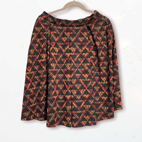 Lularoe‎ Simply Comfortable Pleated Aztec/Abstract Print Full Skirt L - Picture 1 of 4